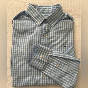 Vineyard Vines Men’s Performance Classic Fit Blue Whale Button Down Shirt Size M